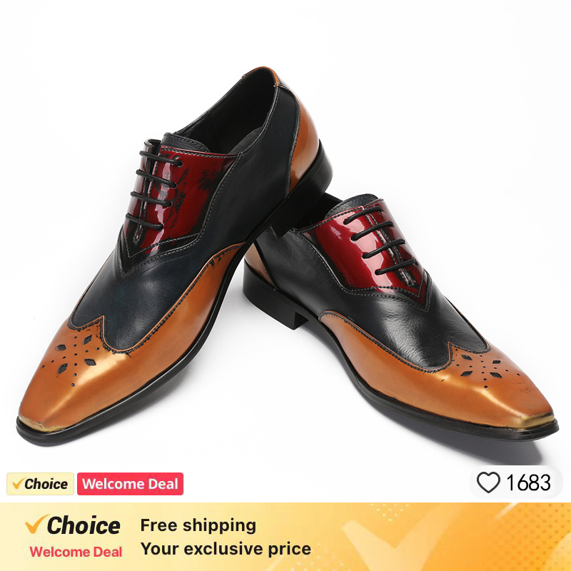 Leather Shoe Polish - オックスフォード-男性用レザーシューズ,レースと先のとがったつま先の高級靴,黒と白,大きいサイズ