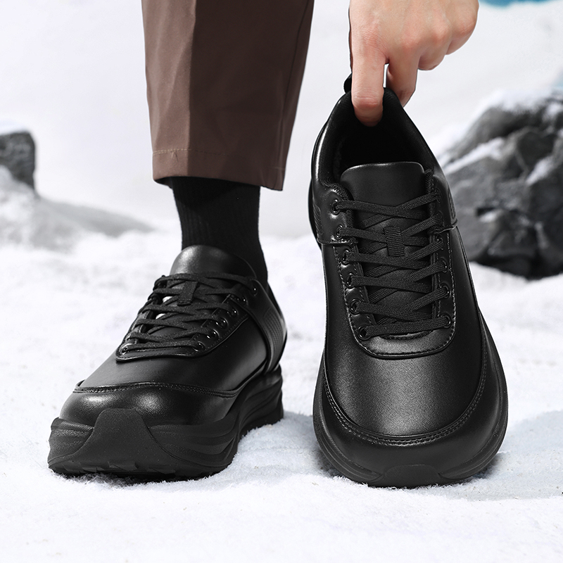 つま先が広い男性用冬靴。フリース裏地、PUレザー、カジュアル - Sneaker Box のレビューと価格