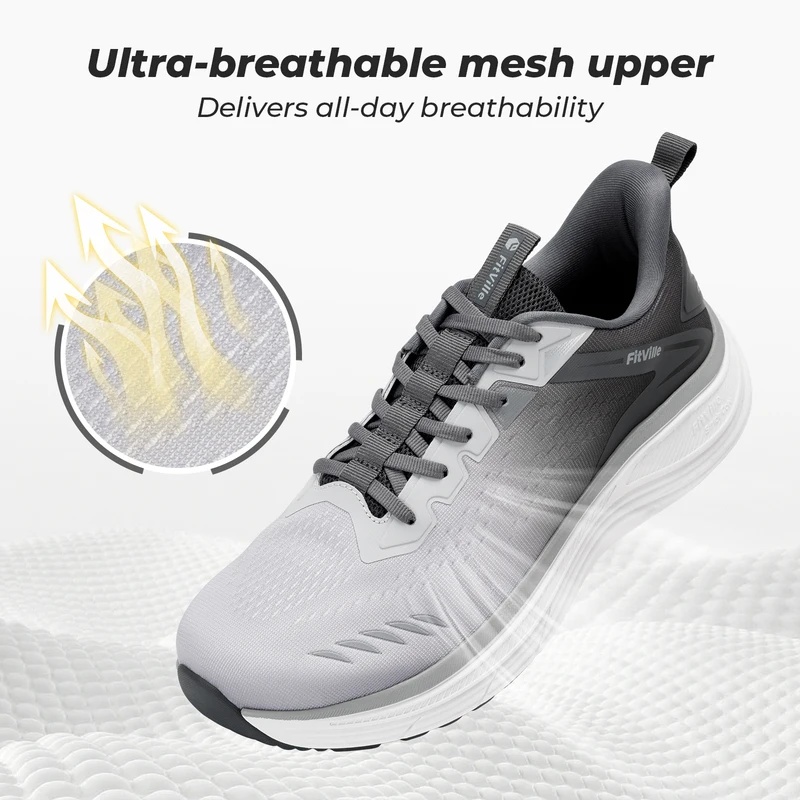 フィットビル メンズ スポーツスニーカー。つま先部分が広く設 - Sneaker Box のレビューと価格